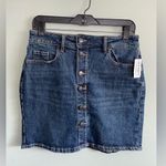 Old Navy NWT High Rise Scottie Dark Blue Denim Button-Front Skirt Sz 2 Photo 0
