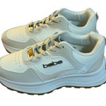 Bebe Women’s Stylish White and Cream Sneakers Photo 3