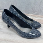LifeStride Soft System Women Size 7.5 Blue Snakeskin Print Heels Pumps Shoes Gray Photo 0