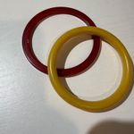 Vintage Bakelite style Bangle Bracelets Red Yellow Set Photo 1