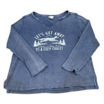 Sundance Thermal Long Sleeve T Shirt Graphic V Neck Waffle Knit Size XL Blue Photo 0