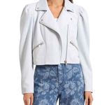 Bagatelle Puff Sleeve Moto Jacket Ice Blue Size XL Photo 0