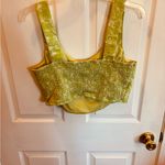 Midnight sky Elegant Floral Crop Top in Green Photo 1