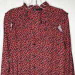 ZARA  Red & Black Floral Button Front Dress Sz XS Photo 1