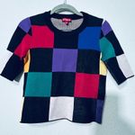 Staud Bain Checkered Knit Short Sleeve Crewneck Top Size XS Y2K Pixar Arthoe Black Photo 6