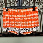 THML  orange/white palm tree shorts with black/white polkadot trim Photo 0