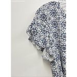 Loft  Blue/Cream Blue & Cream Floral Dress with Belt - Size S Photo 2