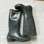 Hunter  Original Gloss Tall Gray Rain Boots Size 5M 6F US.  37 Photo 1