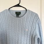 Ralph Lauren Lauren  Vintage Light Blue Cable Knit Sweater Photo 4