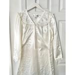Moon Dance Vintage Ivory Satin Edwardian Full Length Floral Lace Nightgown M White Size M Photo 2