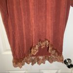 POL Orange Scoop Neck Short Sleeve Lace Hem Blouse S Photo 5