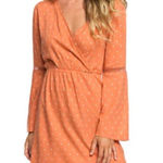 Roxy 184 Rust Orange Crochet Heart Long Sleeve Dress size xs Photo 0