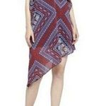 BCBGeneration Womens Size Small Printed Cold Shoulder Layered Dress Red #2 Photo 0