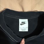 Nike  Black Boxy Cropped Crewneck with White Swoosh Small Photo 3