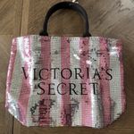 Victoria's Secret Pink and Silver Striped Sequin Tote NWT in bag Photo 0