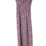 Fantastic Fawn  wide leg floral smocked jumpsuit lavender large tie straps spring Photo 0
