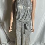 Vince Camuto Metallic Silver Sleeveless Wide Leg Jumpsuit Women’s Size 6 Photo 0