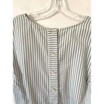 Madewell  Striped Button Mini Dress Green Gray Tank Size Small Photo 4
