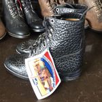 Justin Boots NEW Old Stock pebble print Justin‎ black roper boots Photo 5