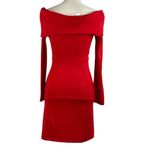 French Connection  SZ 6 Bodycon Dress Off-Shoulder Cowl Neck Stretch Long Sleeve Photo 3
