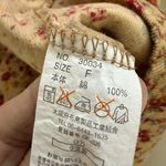 Nice Claup Japan vintage Y2K tan floral long sleeve corduroy collared top. M Size M Photo 7