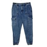 SO  High Rise Mom Cargo Jogger Medium Wash Jeans 29 Photo 2