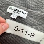 SUB_URBAN RIOT Sub Urban Riot Top Womens X Small Grey‎ Thermal Heart Embroidered Crew Neck Photo 2