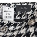Gracia NWT Houndstooth Black White Gray Mini Skirt Small Photo 2