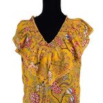 Sonmer Womens Floral Ruffled Sleeveless‎ Maxi Dress Yellow Size Medium NWOT Photo 2
