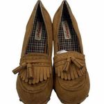 Vintage Y2K Size 9 90s Union Bay Nicolette Platform Wood Heel Studded Pumps Tan Brown Photo 0