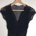 Love Culture  ladies black sheer lace onesie top size small rave festival Photo 1