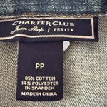 Charter Club Size PP Vest Jacket Denim Sleeveless Button Front & Flap Pockets Photo 5