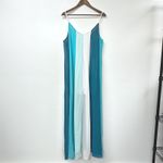 Entro High Tide Colorblock Maxi Dress Aqua Blue Size L Photo 1