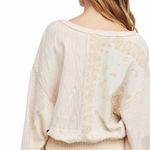 Free People  Eaglewood Cream Bandana Print Long Sleeve Top Shirt size Small Photo 1