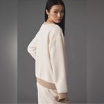 Maeve Anthropologie  Cozy Ringer Sweater Top IVORY Photo 2