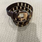 Gold Grommet Leather Belt Photo 4