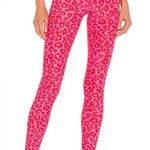 Beach Riot  Ayla Legging in Famous High Risk Red Leopard Pink Ribbed- Size XS Photo 0