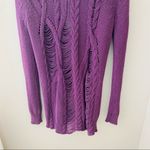 Silver Jeans Silver Distressed Long Sleeve Knit Button Cadigan Purple Sz XS Photo 8