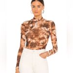 H:ours  Monroe Bodysuit in Brown Tie Dye Photo 2