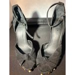 Guess ‎ Black Suede Studded Platform Heels Knot Peep Toe Ankle Strap Pumps 8M Photo 5