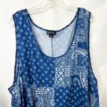Soft Focus Plus Size 30/32W Top Blue Patchwork Handkerchief Sleeveless Tank 1709 Photo 2