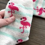 Fuzzy pink flamingo blue stripe socks cozy women's soft winter socks summery Photo 2