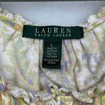 Ralph Lauren  Cropped sleeves Paisley Print Bohemian Top Cotton Sz Large Photo 6