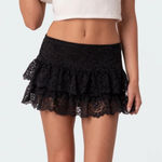 Edikted  Ruffle Lace Low Rise Mini Skirt Photo 0