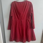 Eshakti  Red Long Sleeve Cowl‎ Neck Dress Photo 3