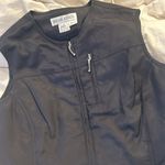 MARK EISEN Nylon Padded Zip Up Black Cropped Vest Size 4 Photo 2