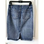 Cato  Premium Denim Straight Pencil Skirt 6 Back Slit button front distressing Photo 1