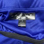 City Triangles Vintage Bodycon Shimmer Ruffle Taffeta Blue Sz Small Photo 4