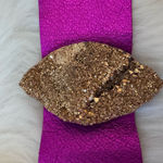 Leather bracelet with gold druzy stone Pink Photo 4