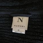 Natori  Black Ribbed Knit Open Front Sleeveless Duster Cardigan Medium Soft Cozy Photo 3